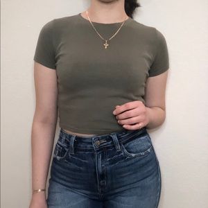 Army Green Crop Top